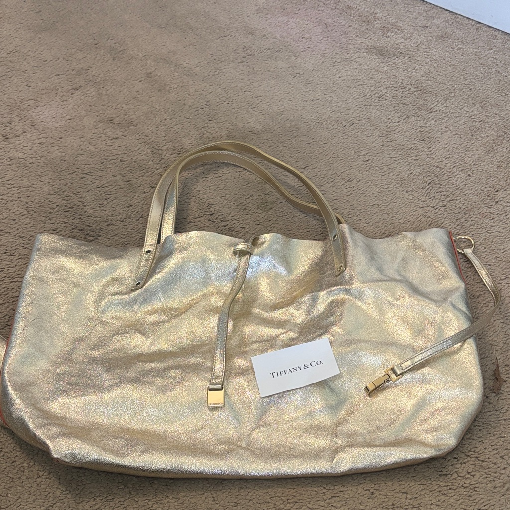 Tiffany & Co. Shimmering Gold Tote Bag With Matching Wallet